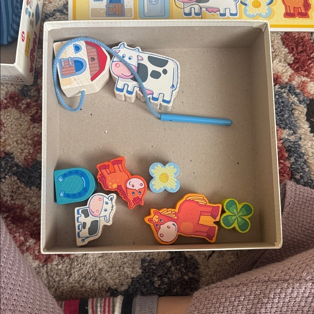 HABA Made in Germany STEM Beading Lacing Farm Animals 1.5 yrs + - Picture 2 of 5